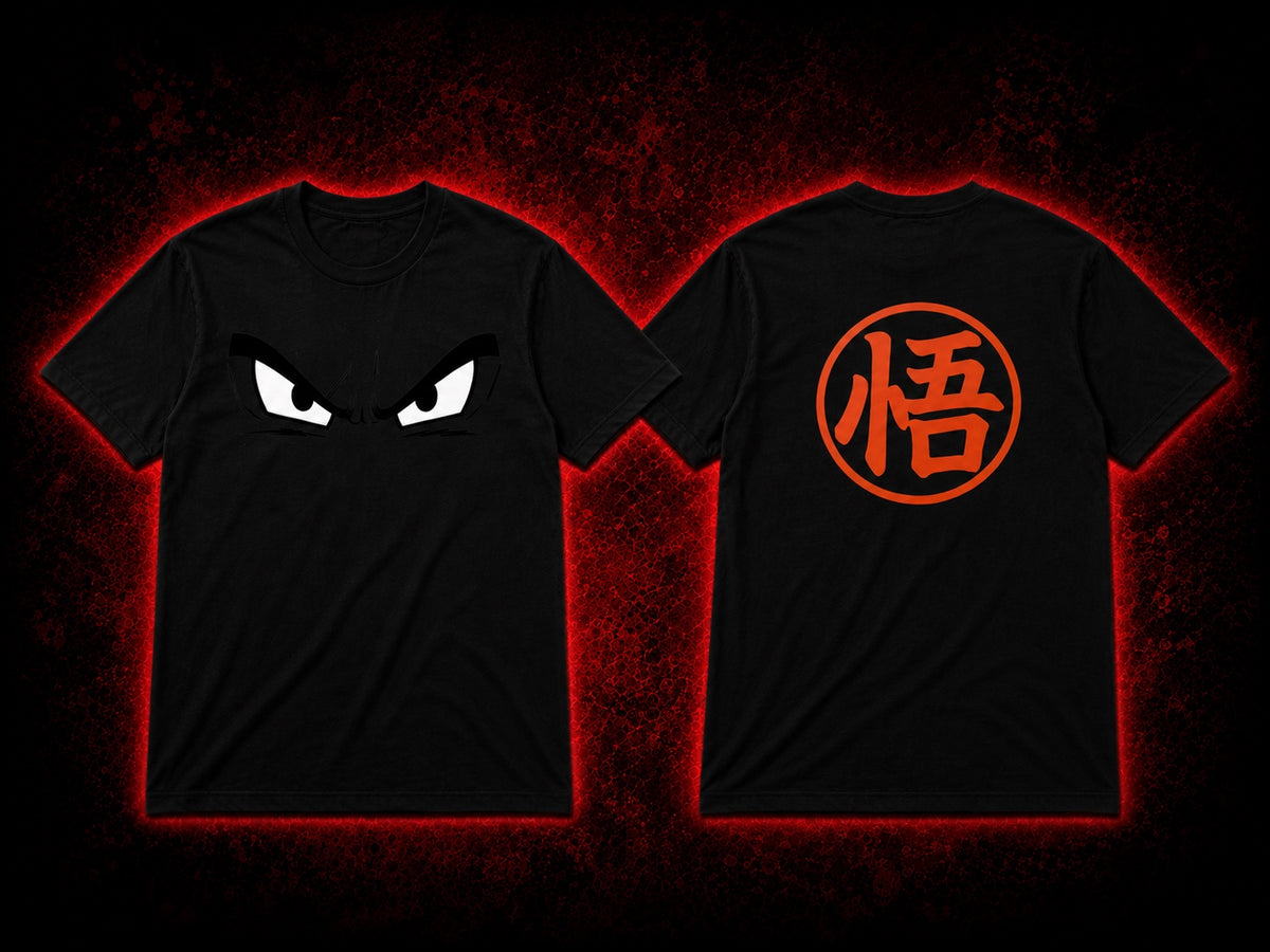 Saiyan Pride black shirt front and back mockup